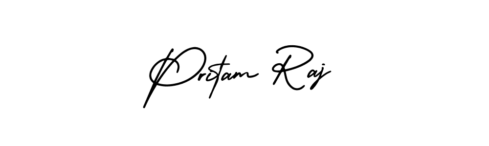 This is the best signature style for the Pritam Raj name. Also you like these signature font (AmerikaSignatureDemo-Regular). Mix name signature. Pritam Raj signature style 3 images and pictures png