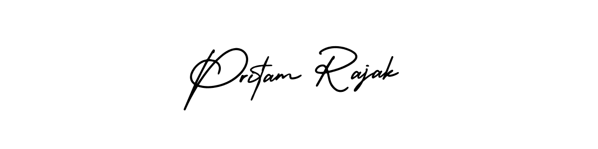 Pritam Rajak stylish signature style. Best Handwritten Sign (AmerikaSignatureDemo-Regular) for my name. Handwritten Signature Collection Ideas for my name Pritam Rajak. Pritam Rajak signature style 3 images and pictures png