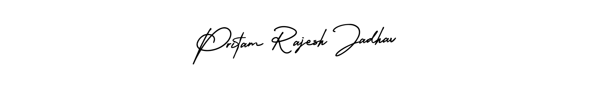 How to make Pritam Rajesh Jadhav name signature. Use AmerikaSignatureDemo-Regular style for creating short signs online. This is the latest handwritten sign. Pritam Rajesh Jadhav signature style 3 images and pictures png