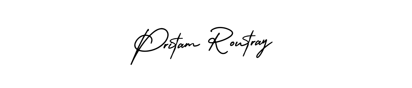 Similarly AmerikaSignatureDemo-Regular is the best handwritten signature design. Signature creator online .You can use it as an online autograph creator for name Pritam Routray. Pritam Routray signature style 3 images and pictures png