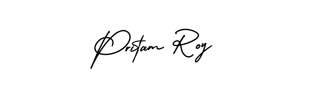 Make a short Pritam Roy signature style. Manage your documents anywhere anytime using AmerikaSignatureDemo-Regular. Create and add eSignatures, submit forms, share and send files easily. Pritam Roy signature style 3 images and pictures png