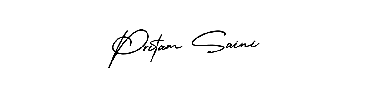 Use a signature maker to create a handwritten signature online. With this signature software, you can design (AmerikaSignatureDemo-Regular) your own signature for name Pritam Saini. Pritam Saini signature style 3 images and pictures png