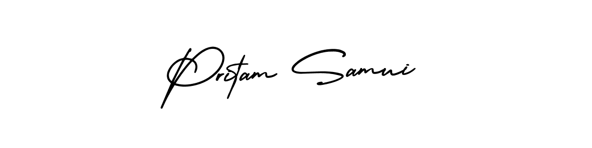 Also You can easily find your signature by using the search form. We will create Pritam Samui name handwritten signature images for you free of cost using AmerikaSignatureDemo-Regular sign style. Pritam Samui signature style 3 images and pictures png