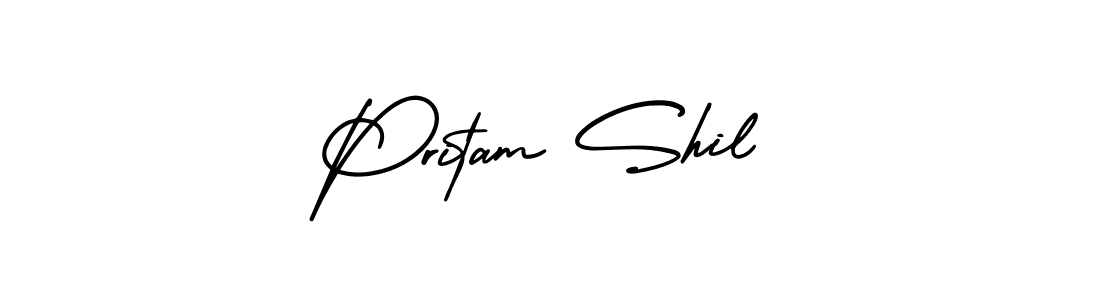 How to Draw Pritam Shil signature style? AmerikaSignatureDemo-Regular is a latest design signature styles for name Pritam Shil. Pritam Shil signature style 3 images and pictures png