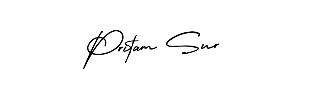 How to make Pritam Sur name signature. Use AmerikaSignatureDemo-Regular style for creating short signs online. This is the latest handwritten sign. Pritam Sur signature style 3 images and pictures png