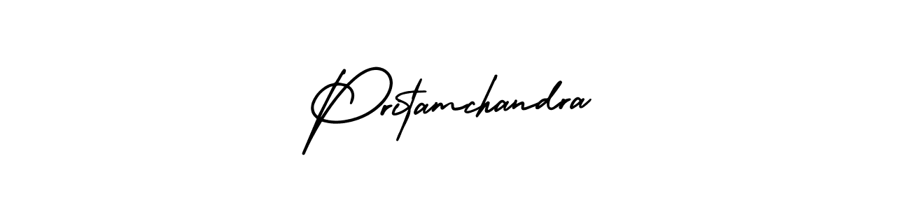 The best way (AmerikaSignatureDemo-Regular) to make a short signature is to pick only two or three words in your name. The name Pritamchandra include a total of six letters. For converting this name. Pritamchandra signature style 3 images and pictures png