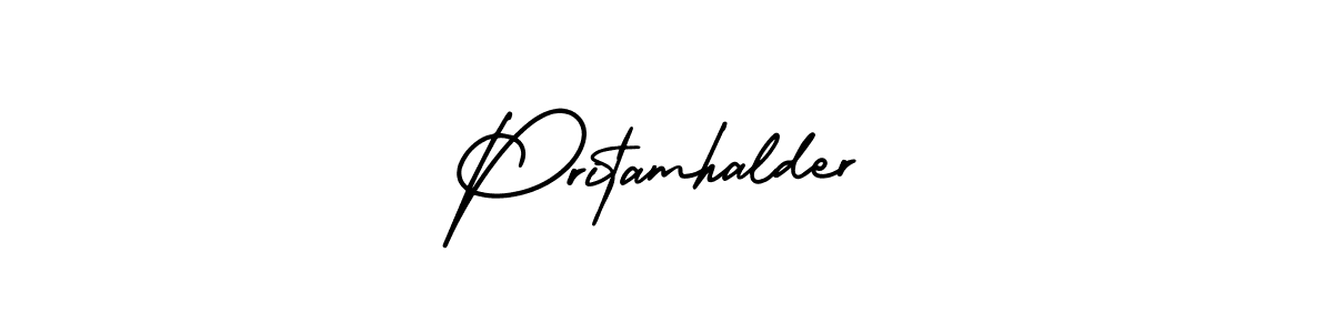 Also we have Pritamhalder name is the best signature style. Create professional handwritten signature collection using AmerikaSignatureDemo-Regular autograph style. Pritamhalder signature style 3 images and pictures png