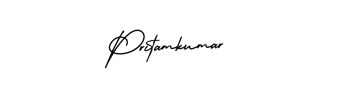 Pritamkumar stylish signature style. Best Handwritten Sign (AmerikaSignatureDemo-Regular) for my name. Handwritten Signature Collection Ideas for my name Pritamkumar. Pritamkumar signature style 3 images and pictures png