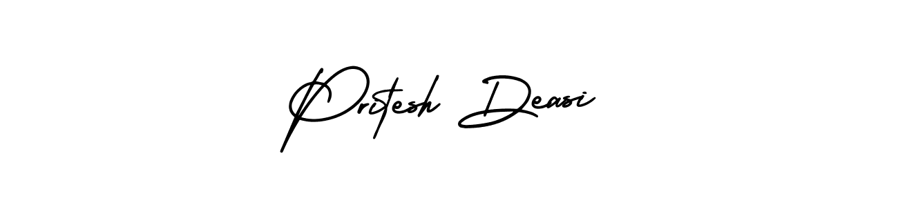 How to make Pritesh Deasi name signature. Use AmerikaSignatureDemo-Regular style for creating short signs online. This is the latest handwritten sign. Pritesh Deasi signature style 3 images and pictures png