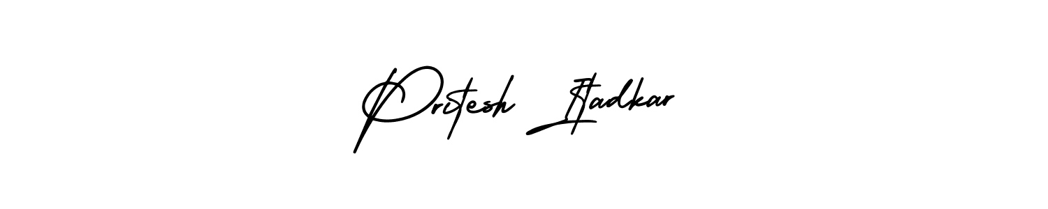 Make a short Pritesh Itadkar signature style. Manage your documents anywhere anytime using AmerikaSignatureDemo-Regular. Create and add eSignatures, submit forms, share and send files easily. Pritesh Itadkar signature style 3 images and pictures png