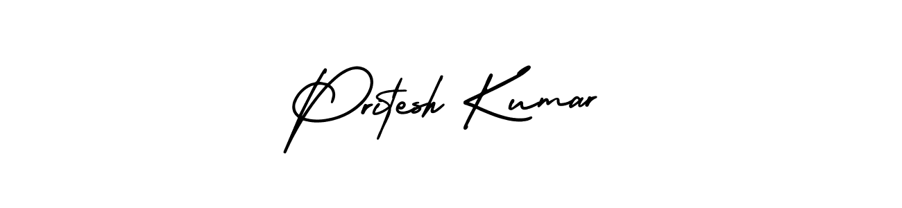 How to make Pritesh Kumar name signature. Use AmerikaSignatureDemo-Regular style for creating short signs online. This is the latest handwritten sign. Pritesh Kumar signature style 3 images and pictures png