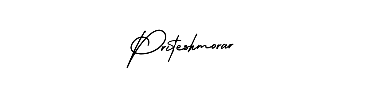 Make a beautiful signature design for name Priteshmorar. With this signature (AmerikaSignatureDemo-Regular) style, you can create a handwritten signature for free. Priteshmorar signature style 3 images and pictures png