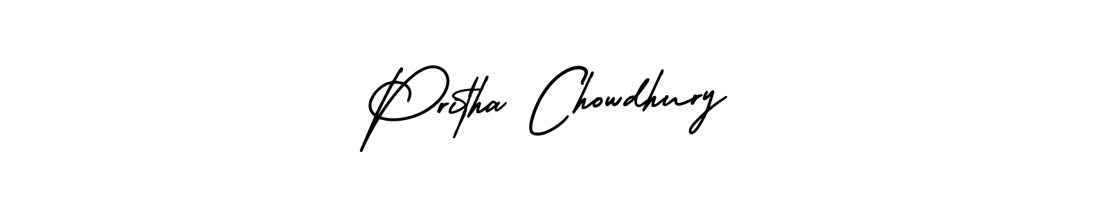 AmerikaSignatureDemo-Regular is a professional signature style that is perfect for those who want to add a touch of class to their signature. It is also a great choice for those who want to make their signature more unique. Get Pritha Chowdhury name to fancy signature for free. Pritha Chowdhury signature style 3 images and pictures png
