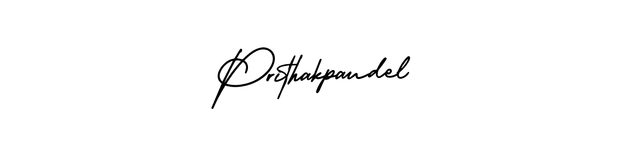 Create a beautiful signature design for name Prithakpaudel. With this signature (AmerikaSignatureDemo-Regular) fonts, you can make a handwritten signature for free. Prithakpaudel signature style 3 images and pictures png