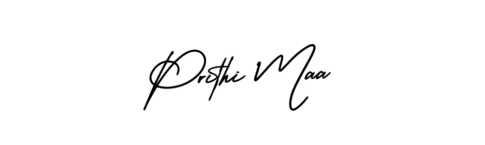 Make a short Prithi Maa signature style. Manage your documents anywhere anytime using AmerikaSignatureDemo-Regular. Create and add eSignatures, submit forms, share and send files easily. Prithi Maa signature style 3 images and pictures png
