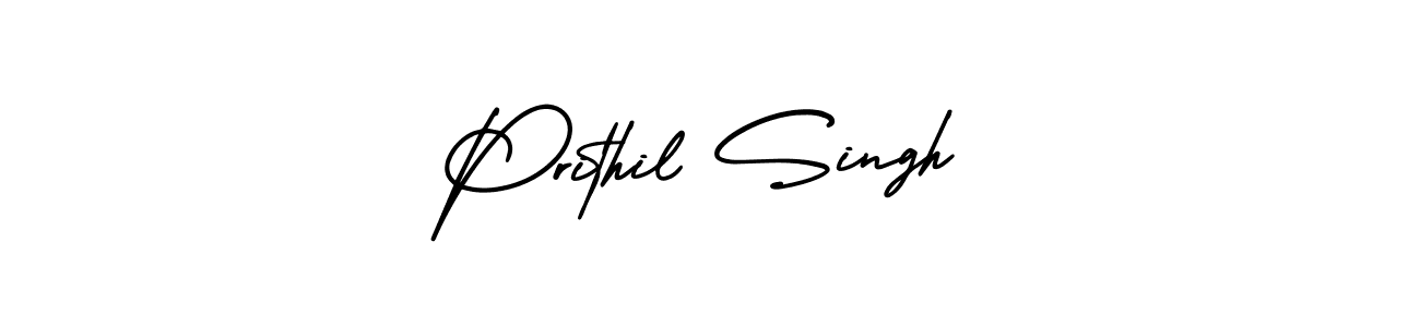 You should practise on your own different ways (AmerikaSignatureDemo-Regular) to write your name (Prithil Singh) in signature. don't let someone else do it for you. Prithil Singh signature style 3 images and pictures png