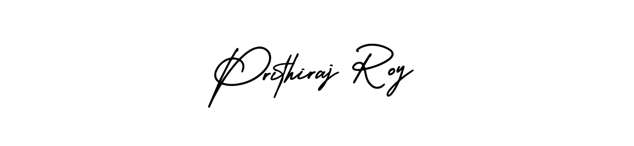The best way (AmerikaSignatureDemo-Regular) to make a short signature is to pick only two or three words in your name. The name Prithiraj Roy include a total of six letters. For converting this name. Prithiraj Roy signature style 3 images and pictures png