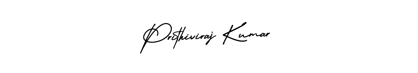 The best way (AmerikaSignatureDemo-Regular) to make a short signature is to pick only two or three words in your name. The name Prithiviraj Kumar include a total of six letters. For converting this name. Prithiviraj Kumar signature style 3 images and pictures png