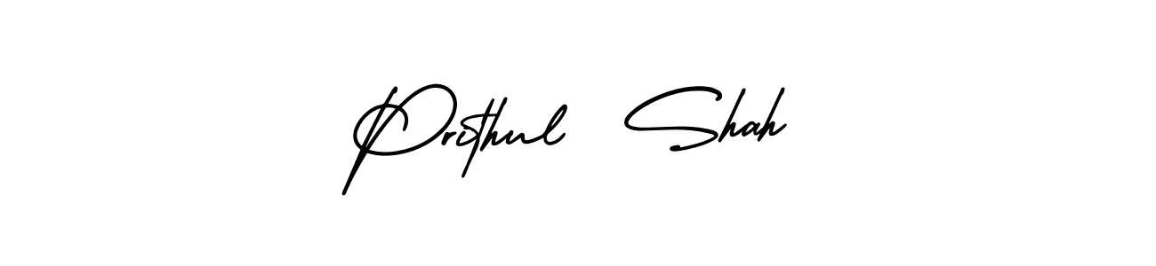 Use a signature maker to create a handwritten signature online. With this signature software, you can design (AmerikaSignatureDemo-Regular) your own signature for name Prithul  Shah. Prithul  Shah signature style 3 images and pictures png