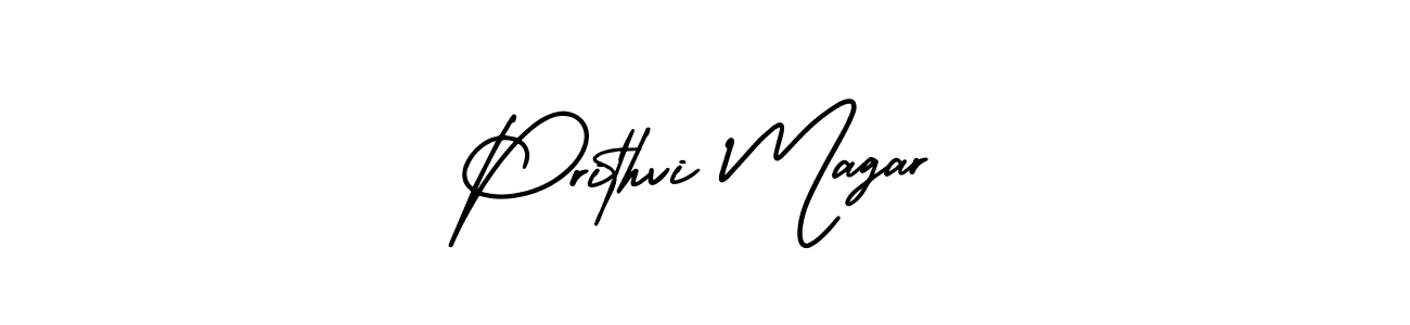 How to Draw Prithvi Magar signature style? AmerikaSignatureDemo-Regular is a latest design signature styles for name Prithvi Magar. Prithvi Magar signature style 3 images and pictures png