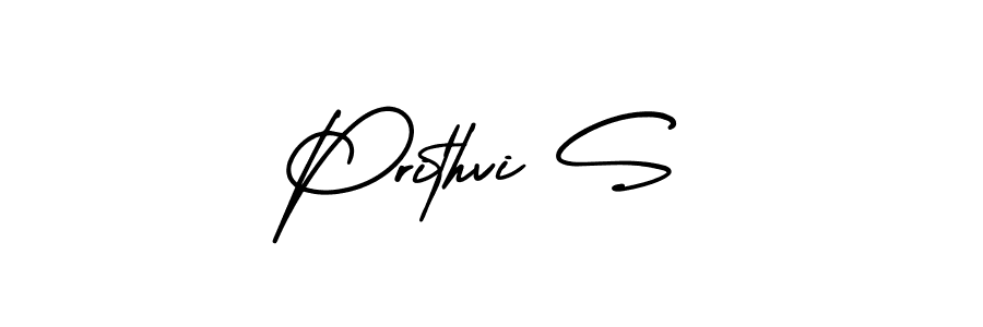 Prithvi S stylish signature style. Best Handwritten Sign (AmerikaSignatureDemo-Regular) for my name. Handwritten Signature Collection Ideas for my name Prithvi S. Prithvi S signature style 3 images and pictures png