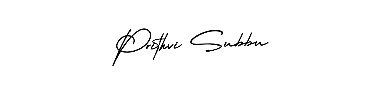 Prithvi Subbu stylish signature style. Best Handwritten Sign (AmerikaSignatureDemo-Regular) for my name. Handwritten Signature Collection Ideas for my name Prithvi Subbu. Prithvi Subbu signature style 3 images and pictures png