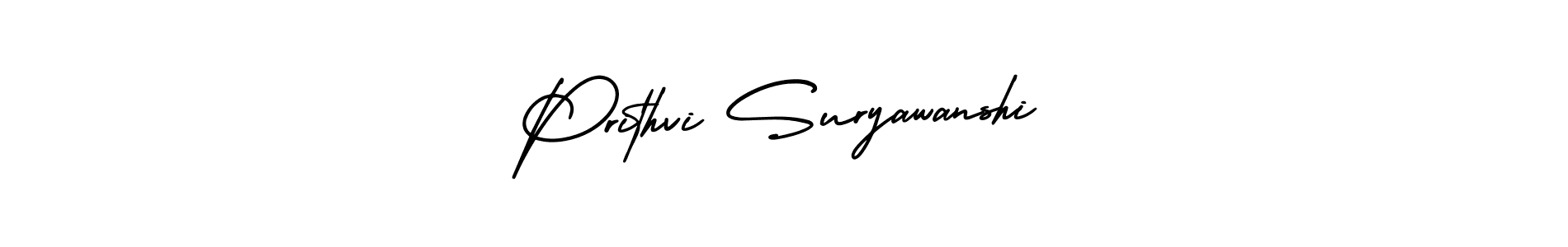 You should practise on your own different ways (AmerikaSignatureDemo-Regular) to write your name (Prithvi Suryawanshi) in signature. don't let someone else do it for you. Prithvi Suryawanshi signature style 3 images and pictures png