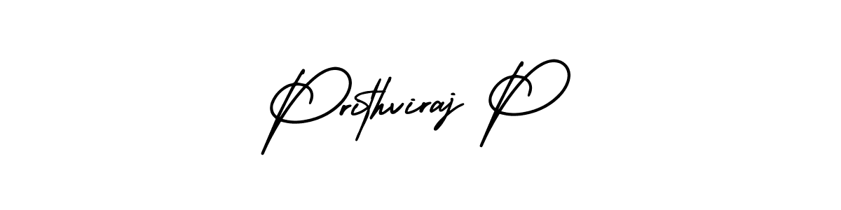 How to make Prithviraj P signature? AmerikaSignatureDemo-Regular is a professional autograph style. Create handwritten signature for Prithviraj P name. Prithviraj P signature style 3 images and pictures png