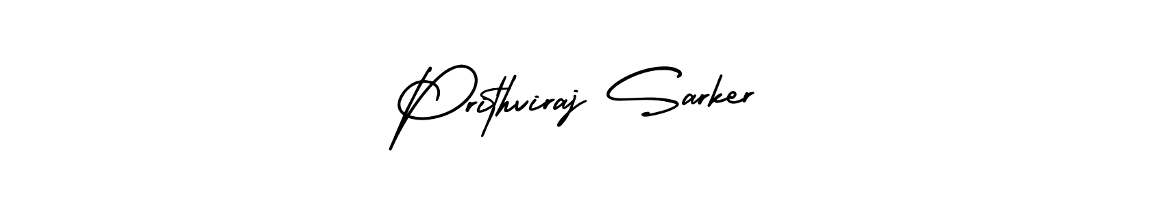 The best way (AmerikaSignatureDemo-Regular) to make a short signature is to pick only two or three words in your name. The name Prithviraj Sarker include a total of six letters. For converting this name. Prithviraj Sarker signature style 3 images and pictures png