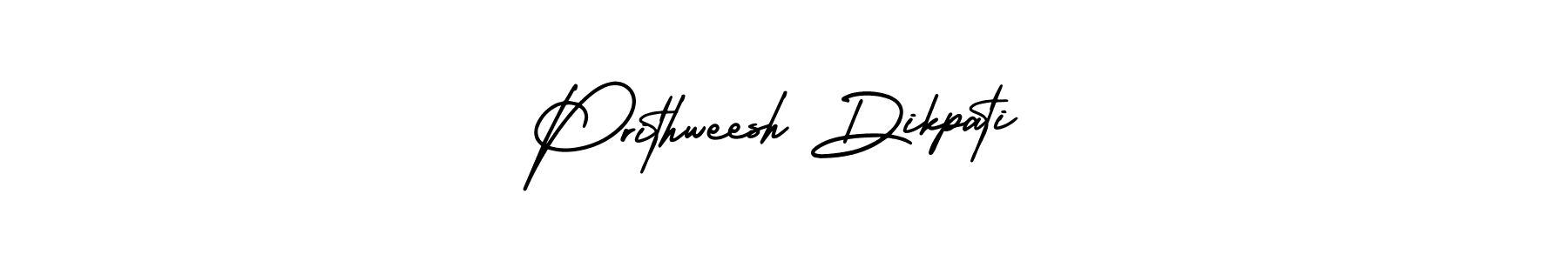 You should practise on your own different ways (AmerikaSignatureDemo-Regular) to write your name (Prithweesh Dikpati) in signature. don't let someone else do it for you. Prithweesh Dikpati signature style 3 images and pictures png