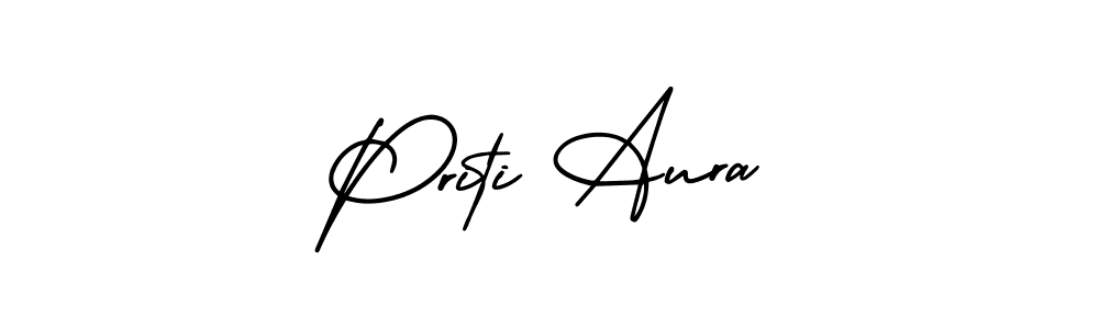 Priti Aura stylish signature style. Best Handwritten Sign (AmerikaSignatureDemo-Regular) for my name. Handwritten Signature Collection Ideas for my name Priti Aura. Priti Aura signature style 3 images and pictures png