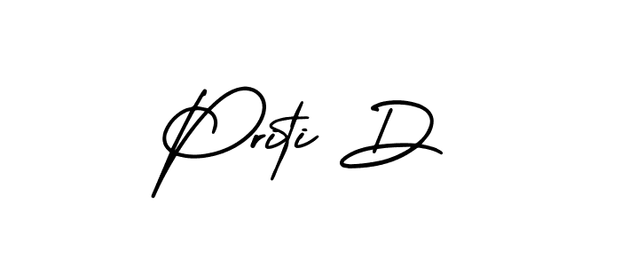 Also You can easily find your signature by using the search form. We will create Priti D name handwritten signature images for you free of cost using AmerikaSignatureDemo-Regular sign style. Priti D signature style 3 images and pictures png