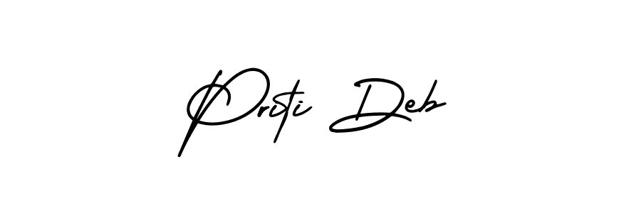 How to make Priti Deb signature? AmerikaSignatureDemo-Regular is a professional autograph style. Create handwritten signature for Priti Deb name. Priti Deb signature style 3 images and pictures png