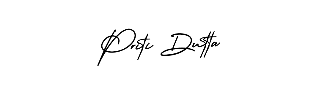 You should practise on your own different ways (AmerikaSignatureDemo-Regular) to write your name (Priti Dutta) in signature. don't let someone else do it for you. Priti Dutta signature style 3 images and pictures png