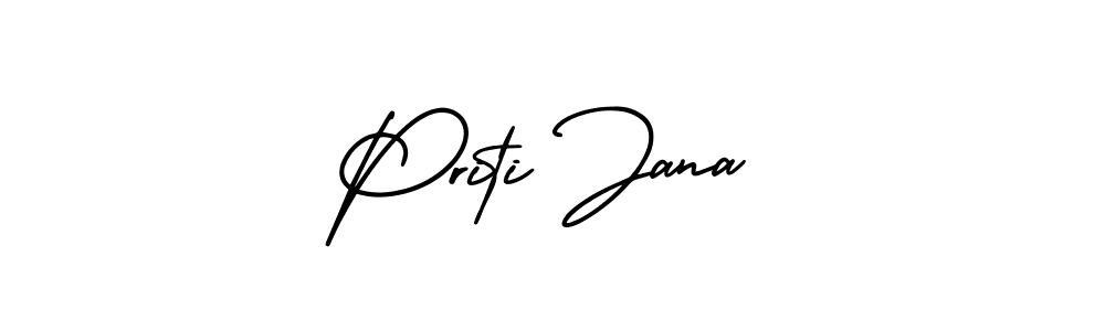 This is the best signature style for the Priti Jana name. Also you like these signature font (AmerikaSignatureDemo-Regular). Mix name signature. Priti Jana signature style 3 images and pictures png