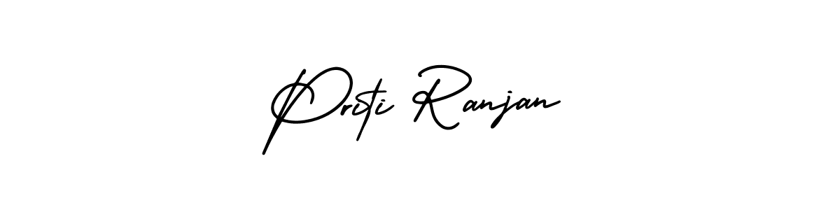 The best way (AmerikaSignatureDemo-Regular) to make a short signature is to pick only two or three words in your name. The name Priti Ranjan include a total of six letters. For converting this name. Priti Ranjan signature style 3 images and pictures png