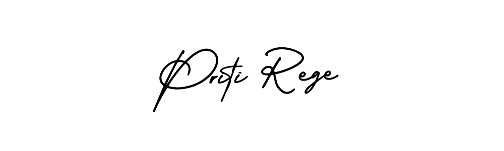 How to make Priti Rege name signature. Use AmerikaSignatureDemo-Regular style for creating short signs online. This is the latest handwritten sign. Priti Rege signature style 3 images and pictures png