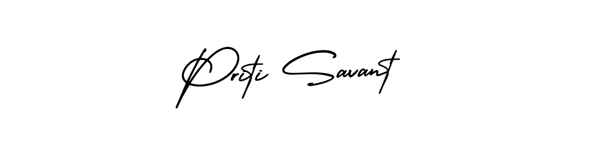 Make a beautiful signature design for name Priti Savant. Use this online signature maker to create a handwritten signature for free. Priti Savant signature style 3 images and pictures png