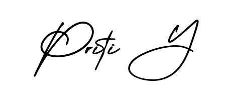 An effortless, minimalist signature concept for Priti Y using AmerikaSignatureDemo-Regular design. Clean lines that look great on any document. Priti Y signature style 3 images and pictures png
