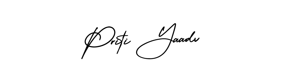 Make a beautiful signature design for name Priti Yaadv. With this signature (AmerikaSignatureDemo-Regular) style, you can create a handwritten signature for free. Priti Yaadv signature style 3 images and pictures png