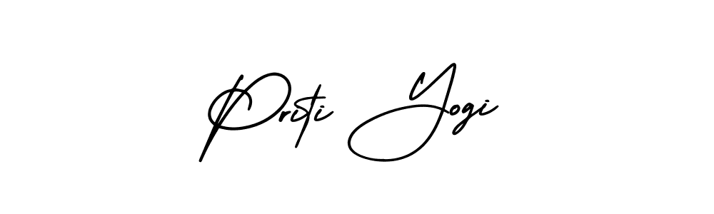 It looks lik you need a new signature style for name Priti Yogi. Design unique handwritten (AmerikaSignatureDemo-Regular) signature with our free signature maker in just a few clicks. Priti Yogi signature style 3 images and pictures png
