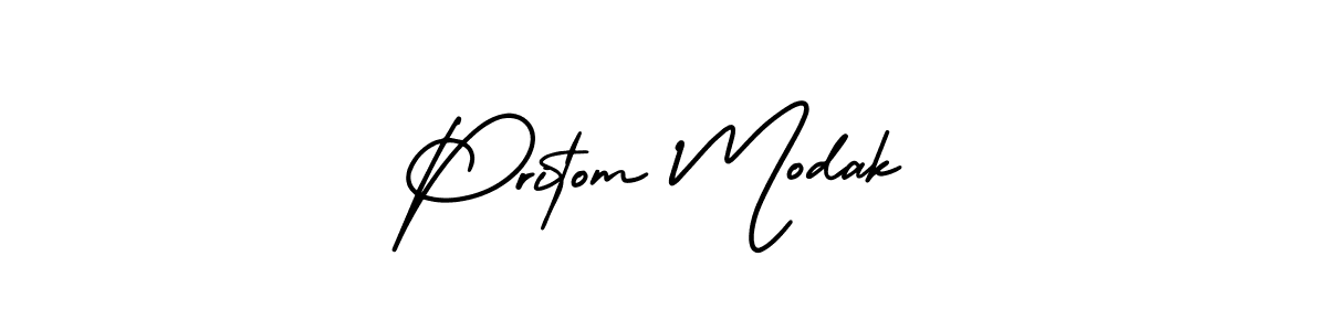 Make a beautiful signature design for name Pritom Modak. With this signature (AmerikaSignatureDemo-Regular) style, you can create a handwritten signature for free. Pritom Modak signature style 3 images and pictures png