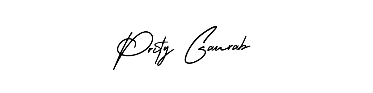 How to Draw Prity Gaurab signature style? AmerikaSignatureDemo-Regular is a latest design signature styles for name Prity Gaurab. Prity Gaurab signature style 3 images and pictures png