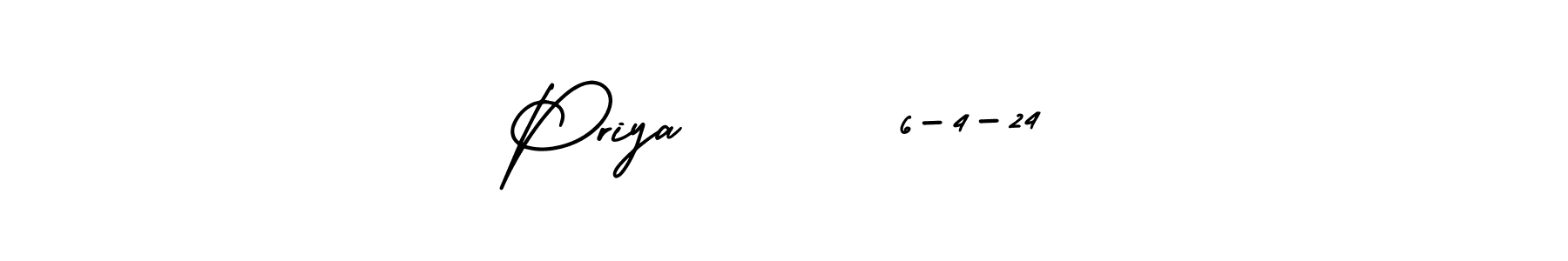 It looks lik you need a new signature style for name Priya       6-4-24. Design unique handwritten (AmerikaSignatureDemo-Regular) signature with our free signature maker in just a few clicks. Priya       6-4-24 signature style 3 images and pictures png