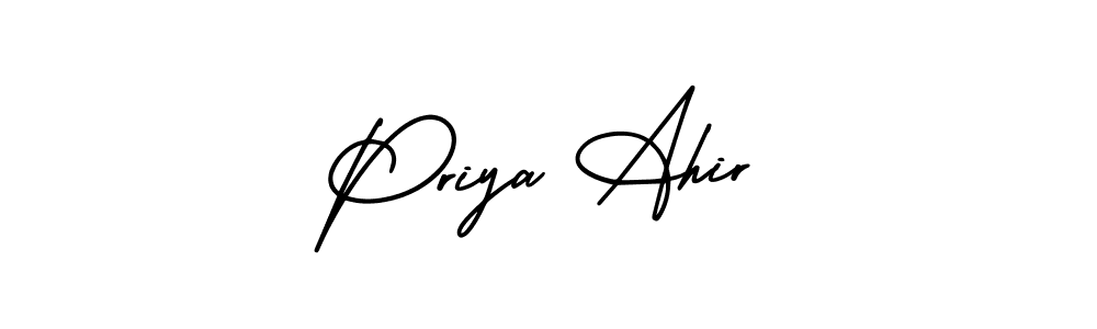 Priya Ahir stylish signature style. Best Handwritten Sign (AmerikaSignatureDemo-Regular) for my name. Handwritten Signature Collection Ideas for my name Priya Ahir. Priya Ahir signature style 3 images and pictures png