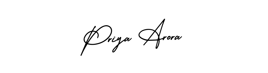 Create a beautiful signature design for name Priya Arora. With this signature (AmerikaSignatureDemo-Regular) fonts, you can make a handwritten signature for free. Priya Arora signature style 3 images and pictures png