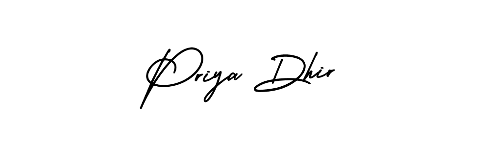 How to make Priya Dhir name signature. Use AmerikaSignatureDemo-Regular style for creating short signs online. This is the latest handwritten sign. Priya Dhir signature style 3 images and pictures png