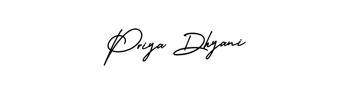 The best way (AmerikaSignatureDemo-Regular) to make a short signature is to pick only two or three words in your name. The name Priya Dhyani include a total of six letters. For converting this name. Priya Dhyani signature style 3 images and pictures png