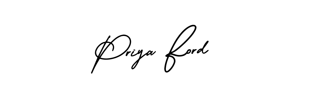 How to make Priya Ford name signature. Use AmerikaSignatureDemo-Regular style for creating short signs online. This is the latest handwritten sign. Priya Ford signature style 3 images and pictures png