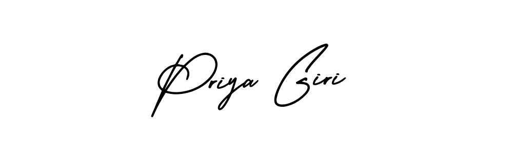 The best way (AmerikaSignatureDemo-Regular) to make a short signature is to pick only two or three words in your name. The name Priya Giri include a total of six letters. For converting this name. Priya Giri signature style 3 images and pictures png